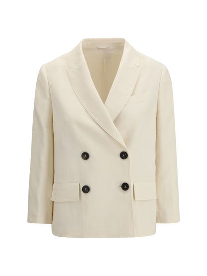 BRUNELLO CUCINELLI Fluid twill Jacket in viscose and linen with monile