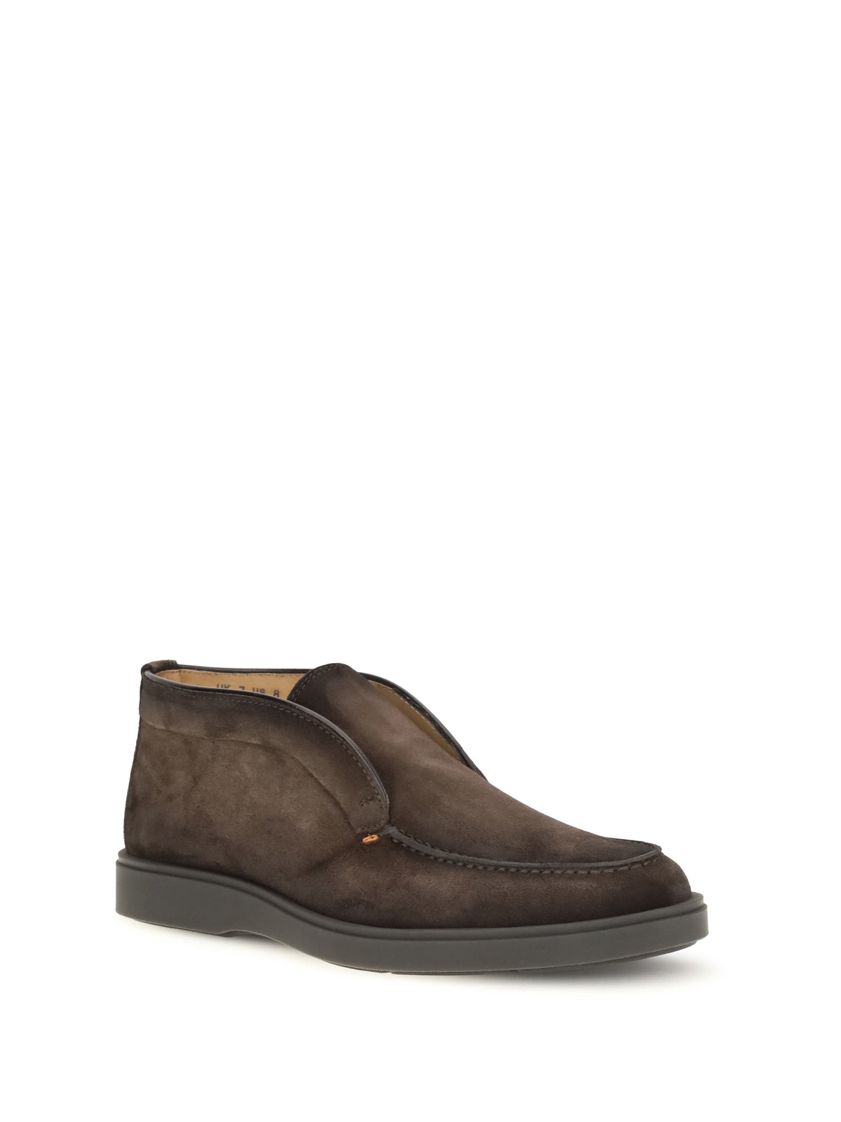Santoni Suede slip-on Ankle Boots - Dark Brown