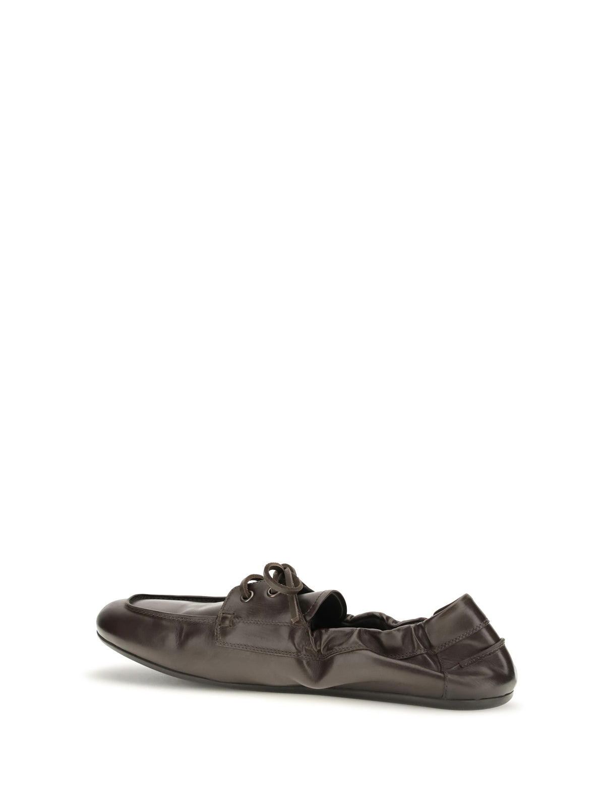 Prada Aged leather lace-up Sneakers - Moro