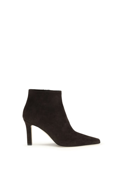 The Row Squared Toe nappa leather ankle Boots - Lacquer Brown