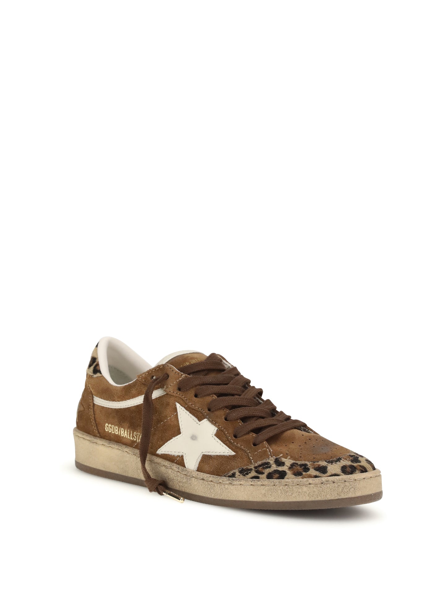 GOLDEN GOOSE Ballstar Sneakers with leopard-print pony insert