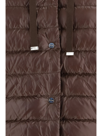 Herno Down Jacket with wool sleeves - Fondente
