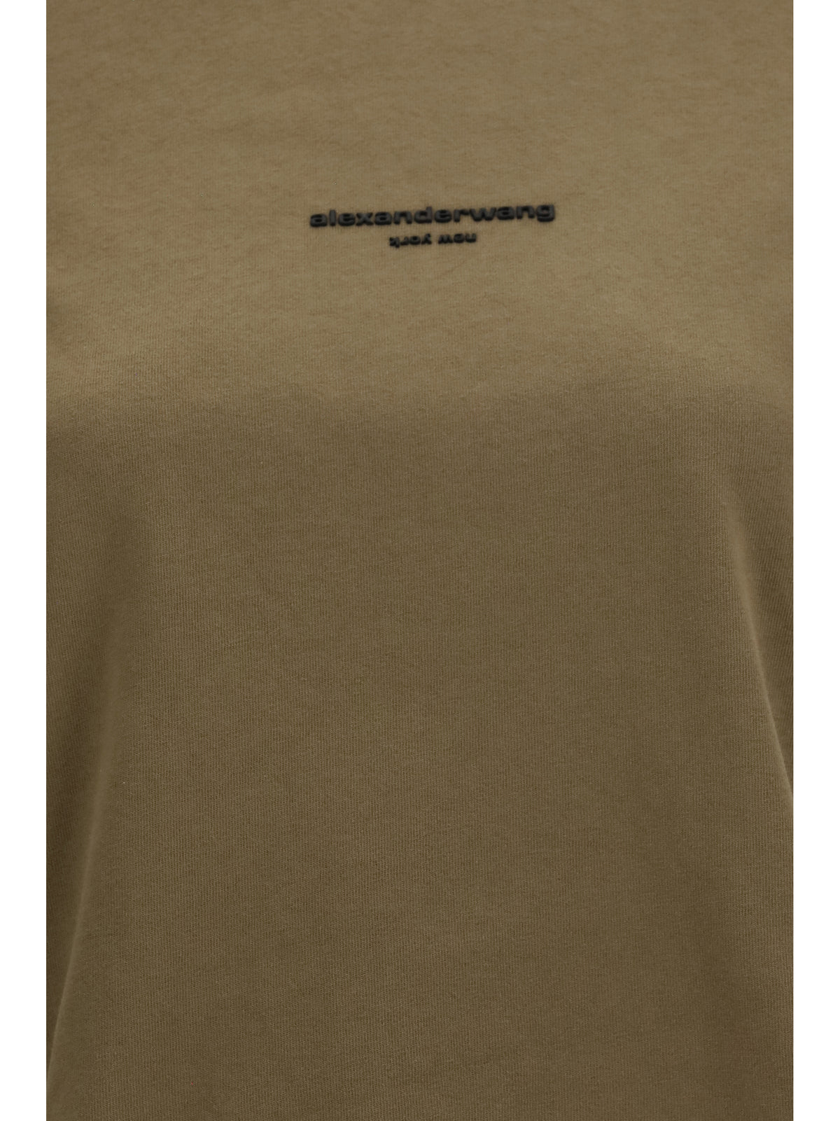 Alexander Wang Short-sleeve T-shirt with central logo print - Olive