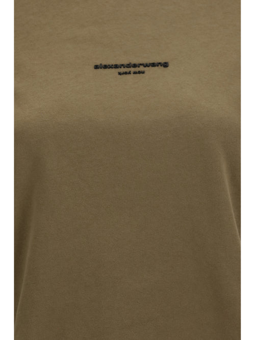 Alexander Wang Short-sleeve T-shirt with central logo print - Olive