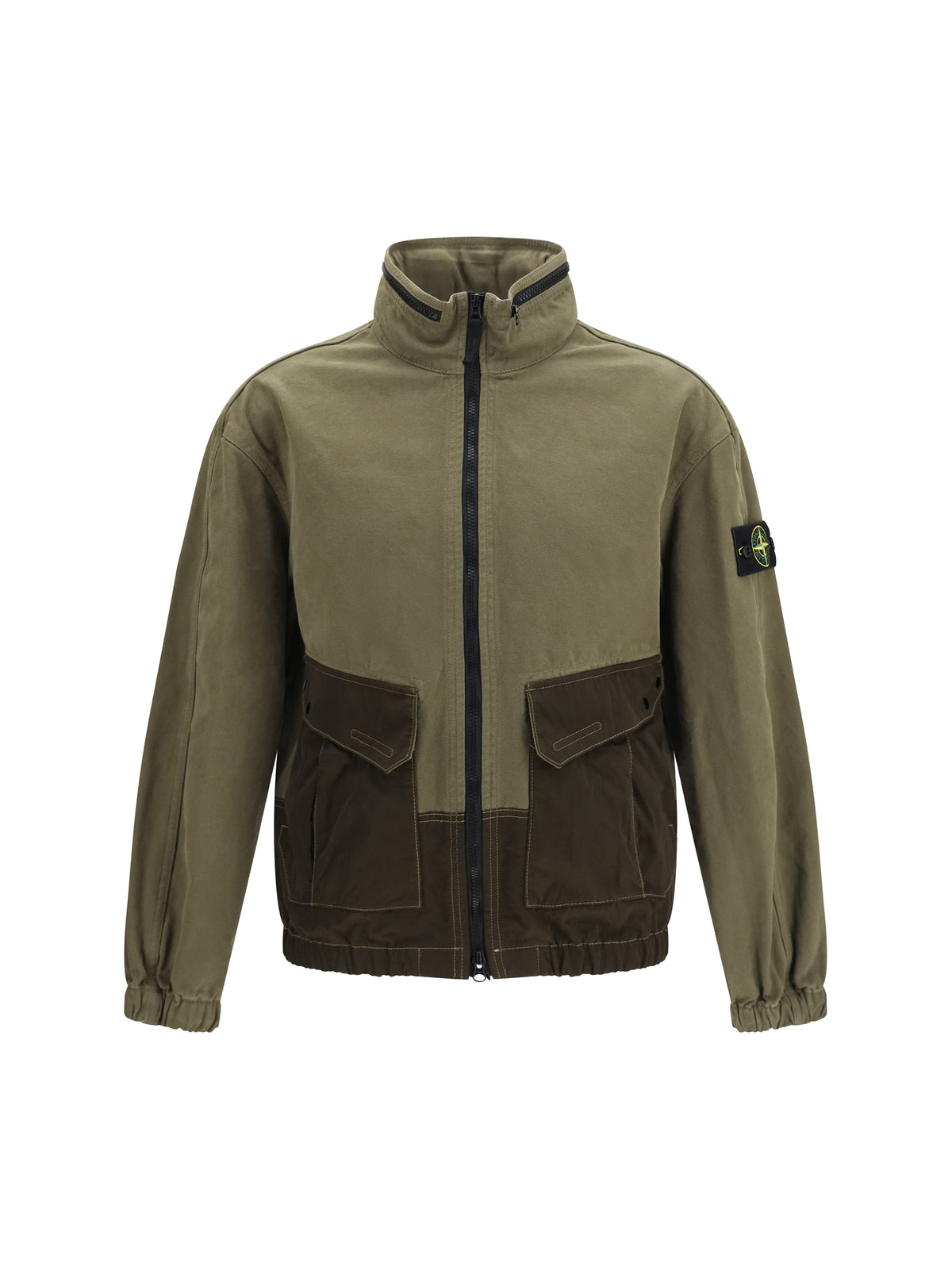 Stone Island Outwear Jacket with pockets and zipper details - Military Green