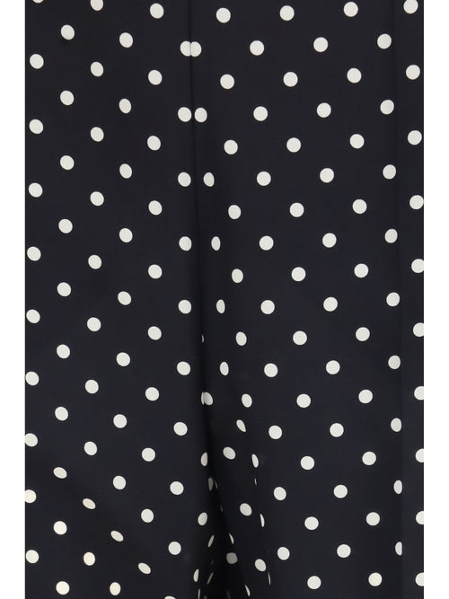Valentino Polka-dot crêpe de chine Pants - Black/Betulla