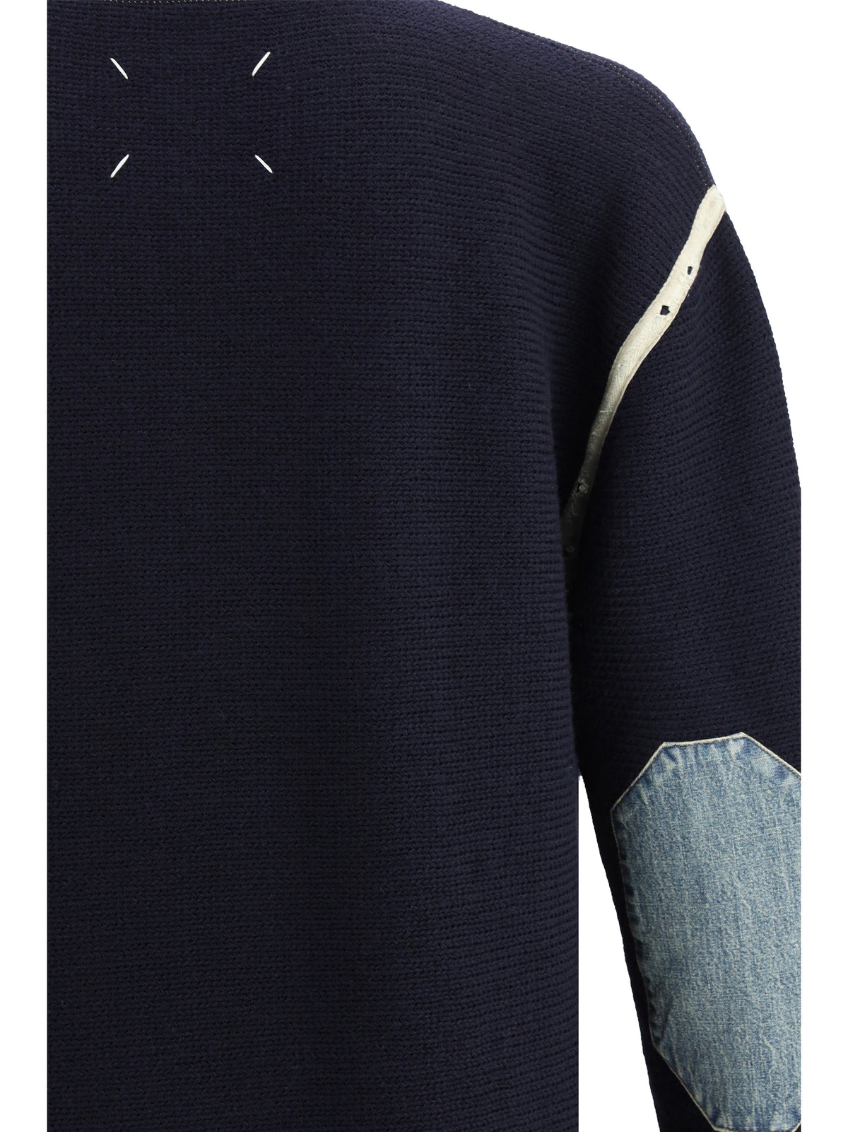 Maison Margiela Wool half-zip high-neck - Navy