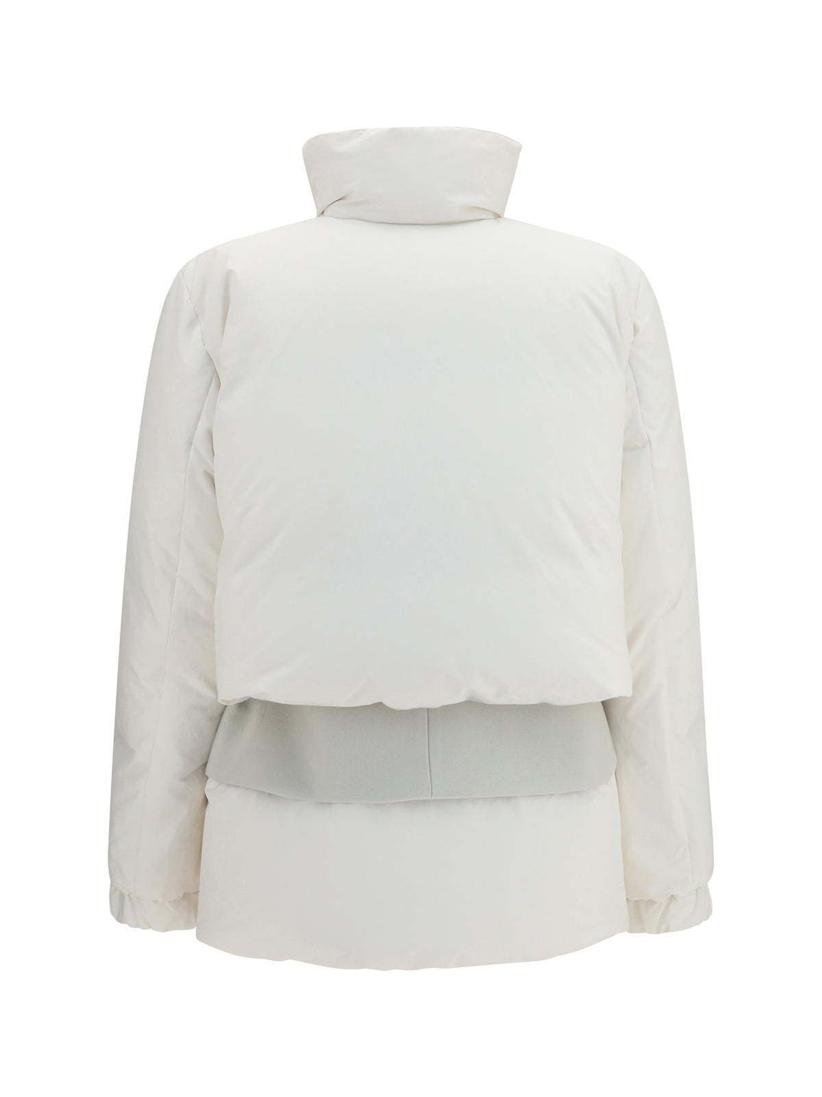 Sacai Double padded Jacket with zip closure - Off White×Ecru