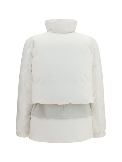 Sacai Double padded Jacket with zip closure - Off White×Ecru