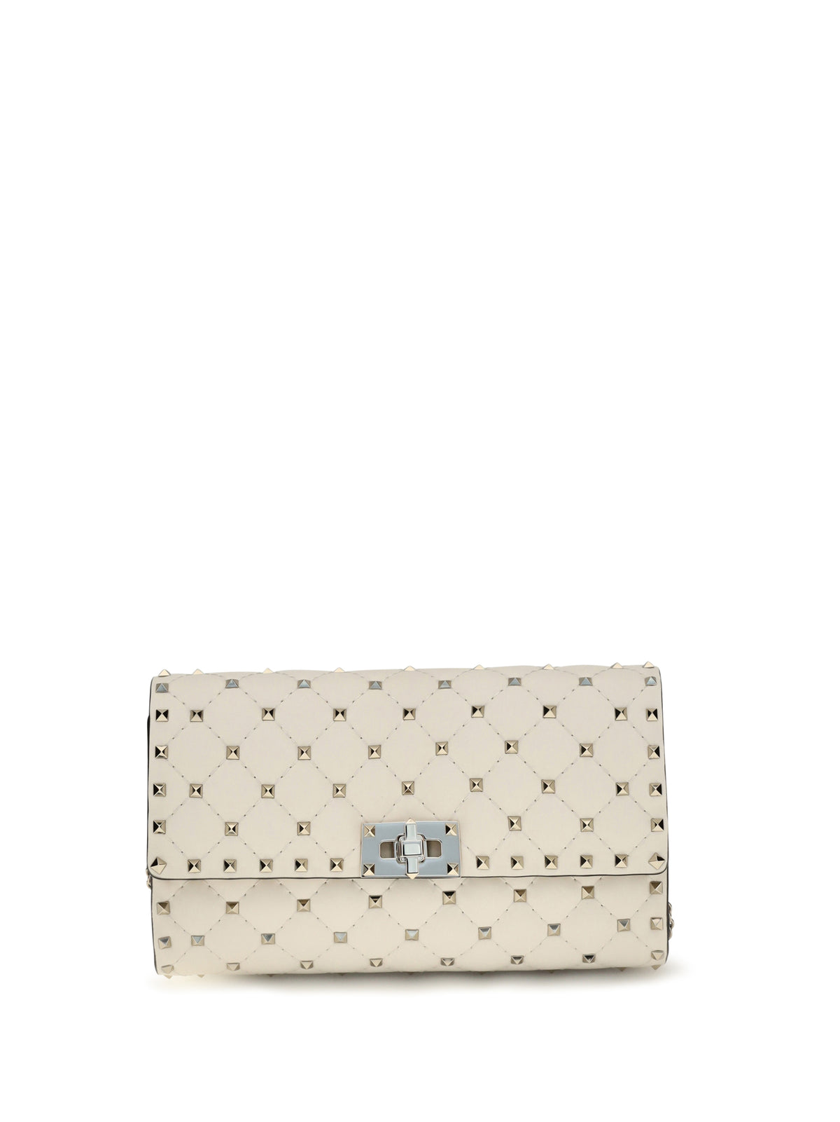 Valentino Garavani Rockstud Spike quilted Nappa Shoulder Bag - Light Ivory