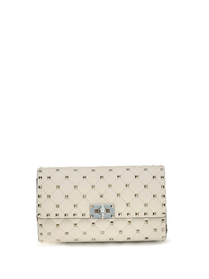 Valentino Garavani Rockstud Spike quilted Nappa Shoulder Bag - Light Ivory