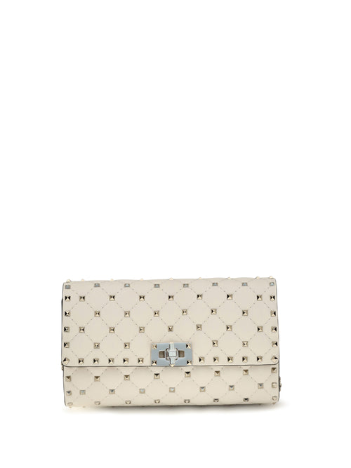 Valentino Garavani Rockstud Spike quilted Nappa Shoulder Bag - Light Ivory