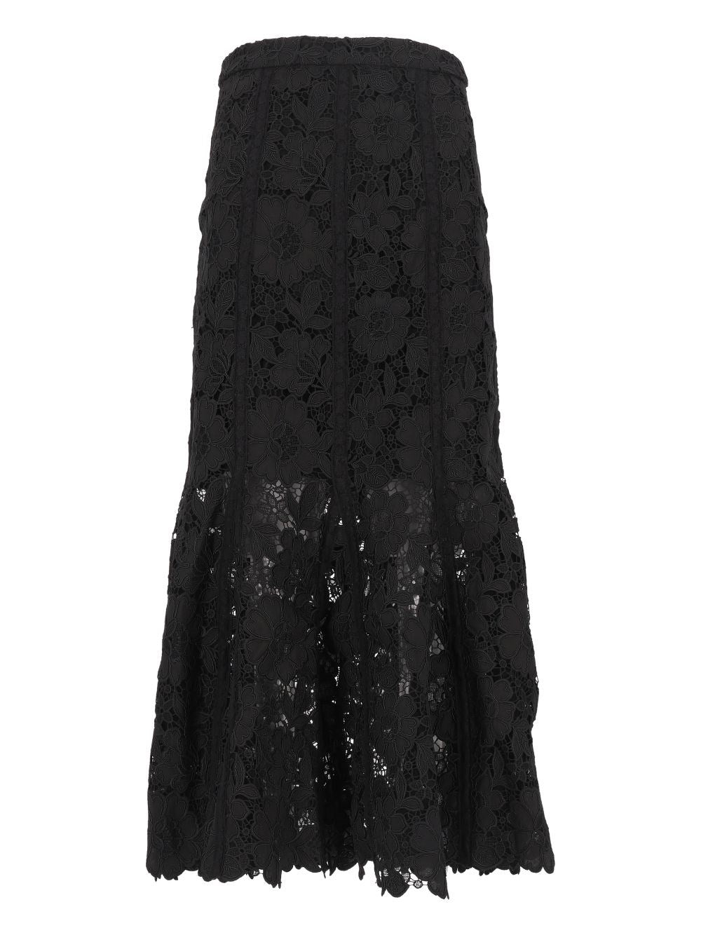 Self-Portrait Midi Skirt - Black