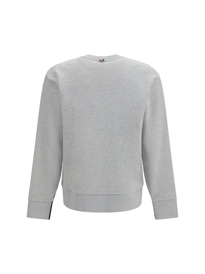 Thom Browne Colorblock Crewneck Sweatshirt with 4-bar detail - Dark Grey / Pale Grey