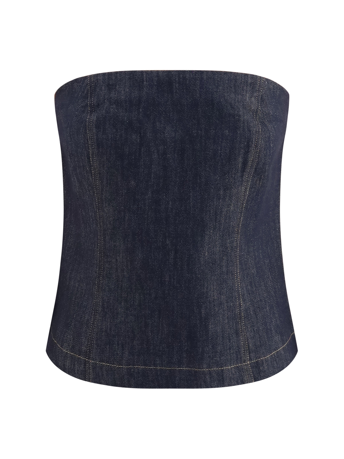 Brunello Cucinelli denim effect twill Bandeau Top - Denim Blue