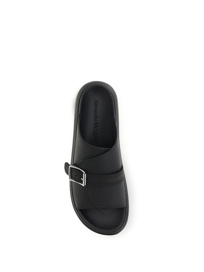 Alexander Mcqueen Buckle slide Sandals - Black