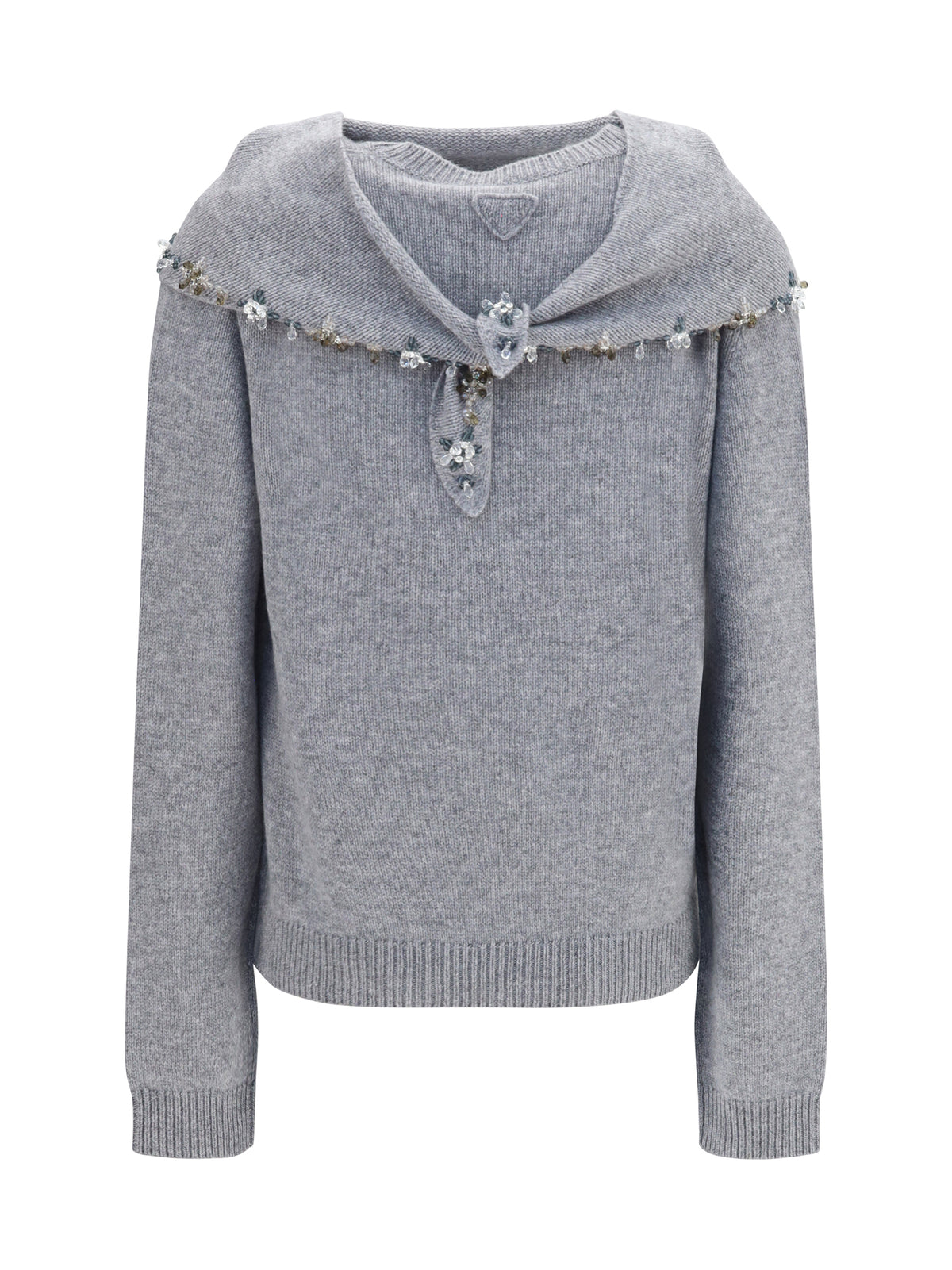Prada Sweater with integrated scarf - Grey