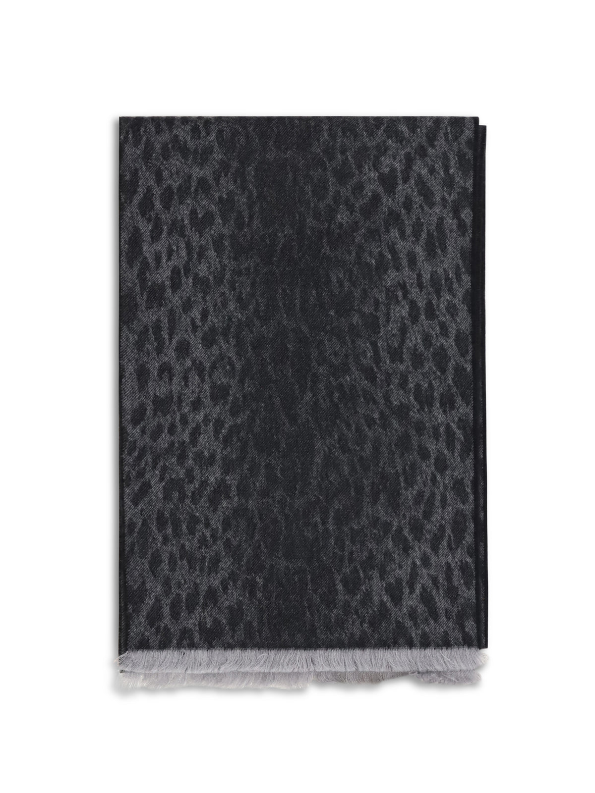 Gucci Leopard-print wool Scarf with monogram - Flanner/Black