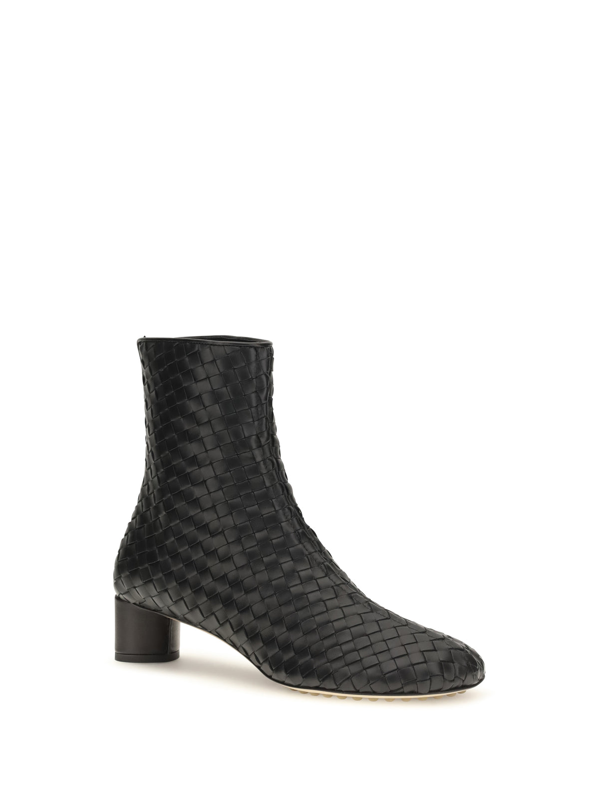 Bottega Veneta Cherry Intrecciato Ankle Boots - Black