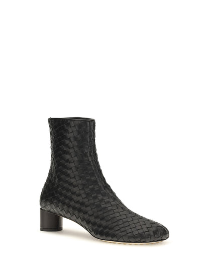 Bottega Veneta Cherry Intrecciato Ankle Boots - Black