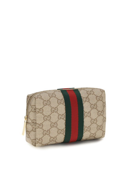 GUCCI Medium Beauty Case with Web stripe