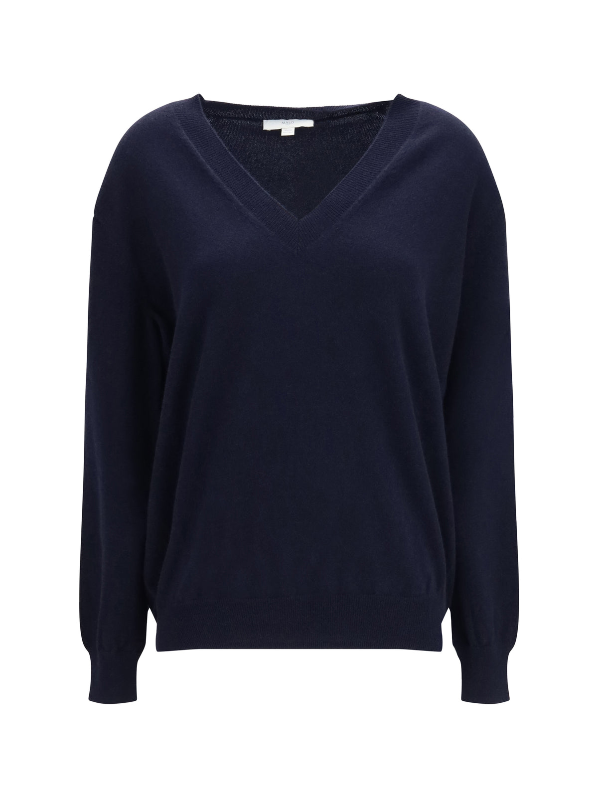Malo Cashmere V-neck Sweater - Blu.