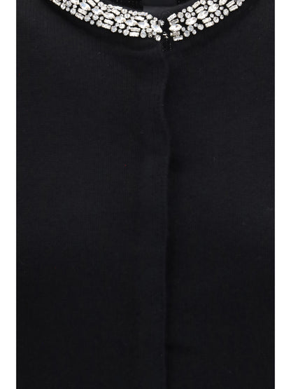 Pinko Colonia Cardigan with jewel collar - Black Limousine