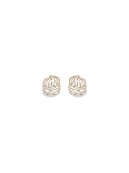SELF-PORTRAIT Gold Crystal Knot Earrings