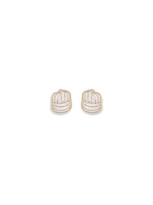 SELF-PORTRAIT Gold Crystal Knot Earrings