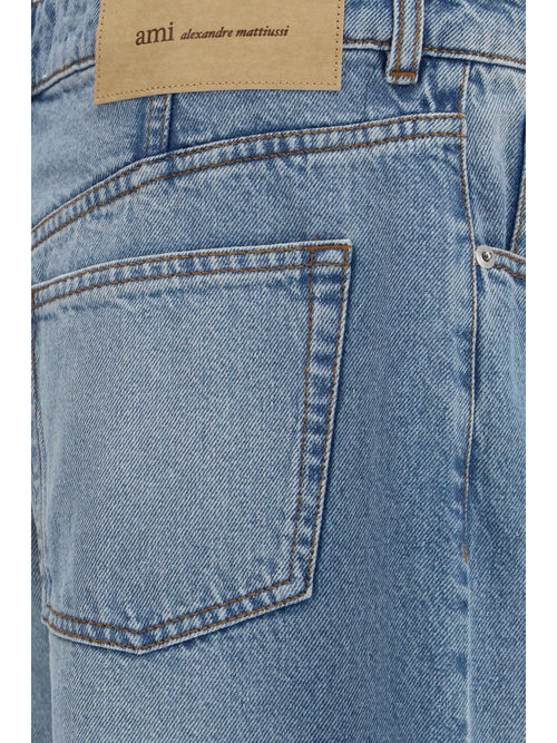 Ami Paris Cotton wide-leg Jeans - Bleu Used