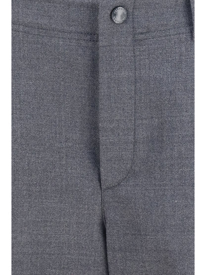 Brunello Cucinelli Barrel cargo Pants in virgin wool twill with monile - Dark Grey