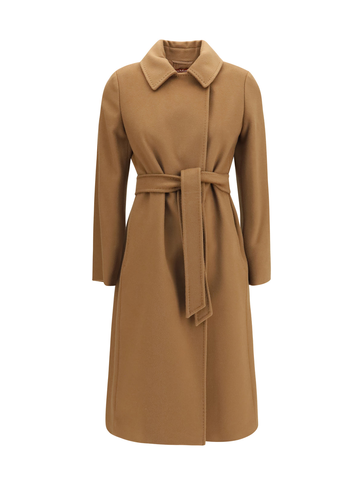 Max Mara Studio Bcollag Coat in virgin wool - Castagna
