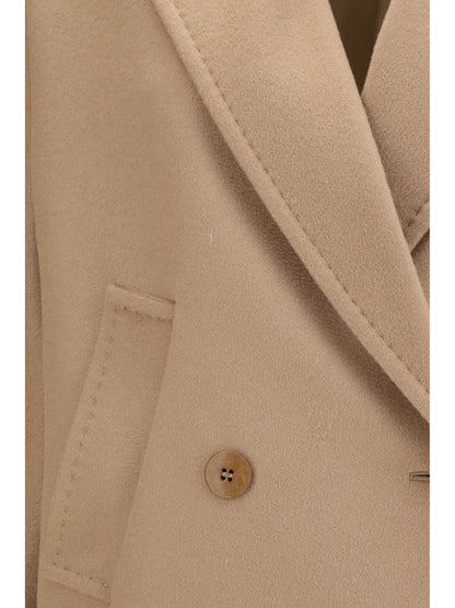 Max Mara Studio Double breasted wool drap Coat - Camel