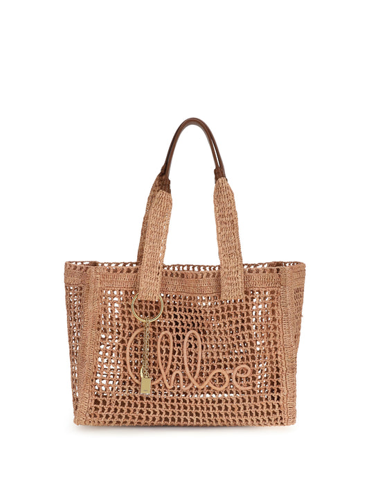 CHLOÉ East-West Summer Banana raffia Tote Bag