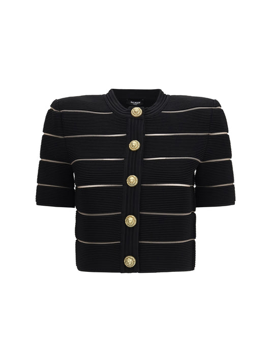 BALMAIN Short-sleeved buttoned Cardigan