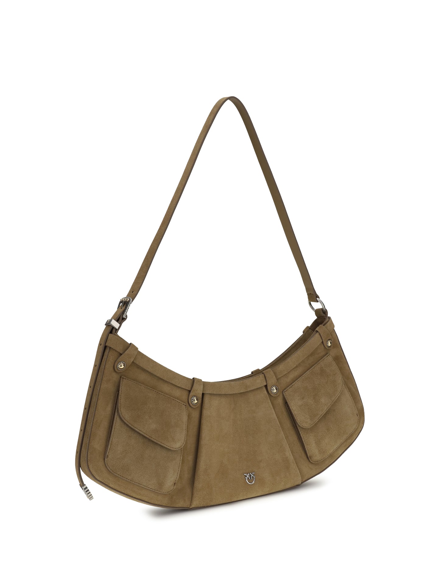 PINKO Large Pocket Body Shoulder Bag in suede