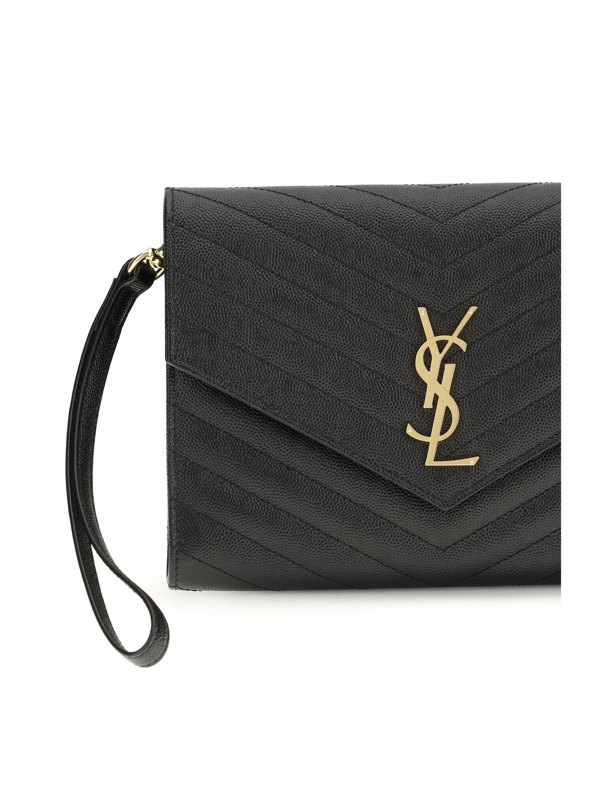 Saint Laurent Leather Clutch - Black