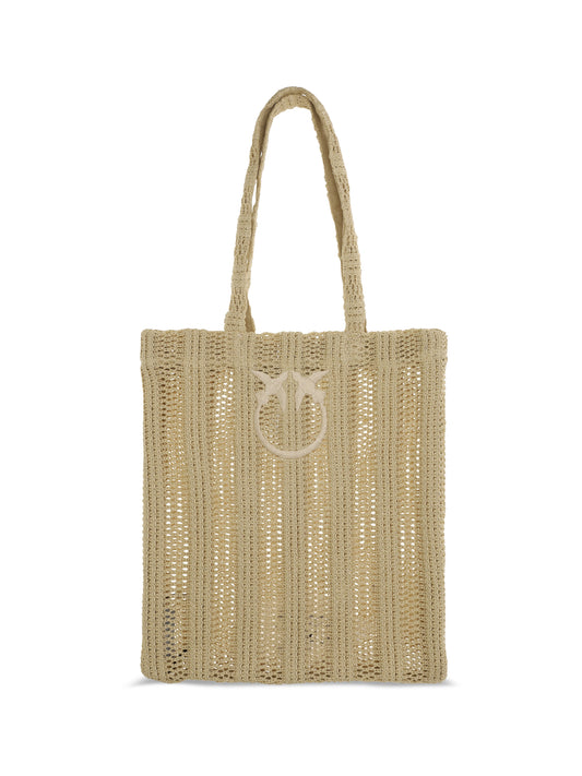 PINKO Medium Easy Tote Bag in raffia