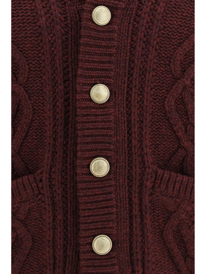 Brunello Cucinelli Cable-knit cashmere Cardigan - Deep Purple