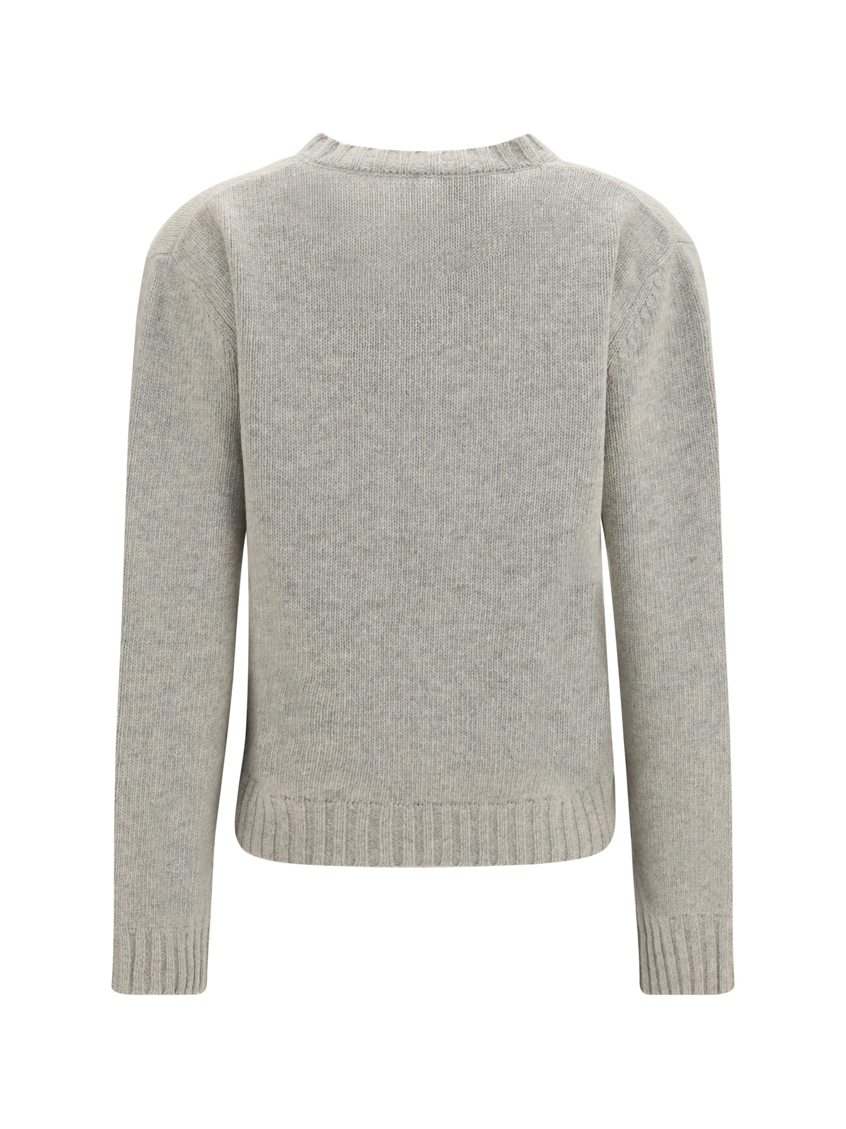 MM6 Maison Margiela Knitted Sweater with logo lettering - Grey Melange-Black Print