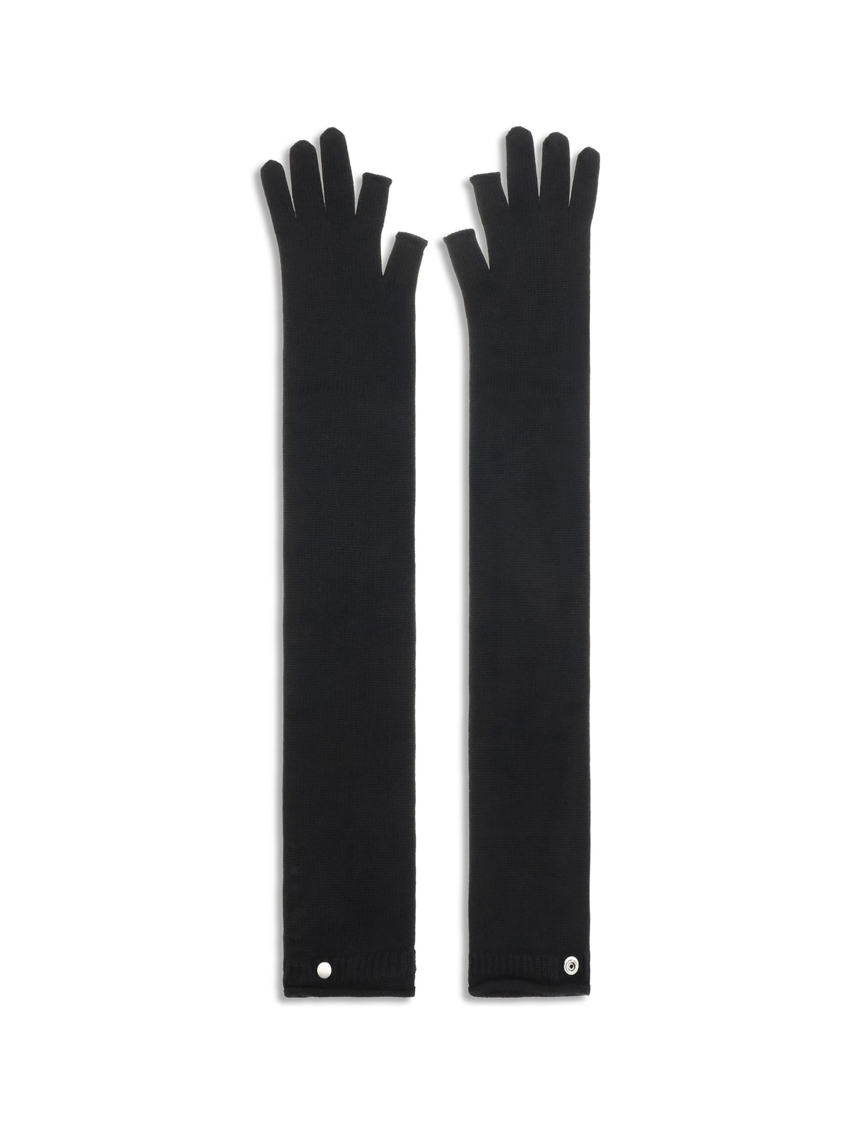 Rick Owens Long fingerless wool Gloves - Black