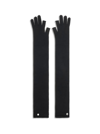 Rick Owens Long fingerless wool Gloves - Black