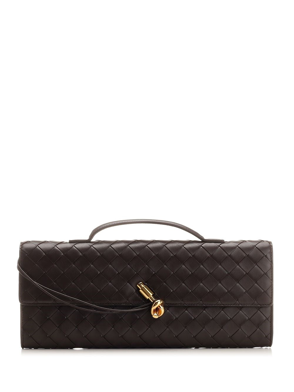 Bottega Veneta "Andiamo" Clutch - Brown
