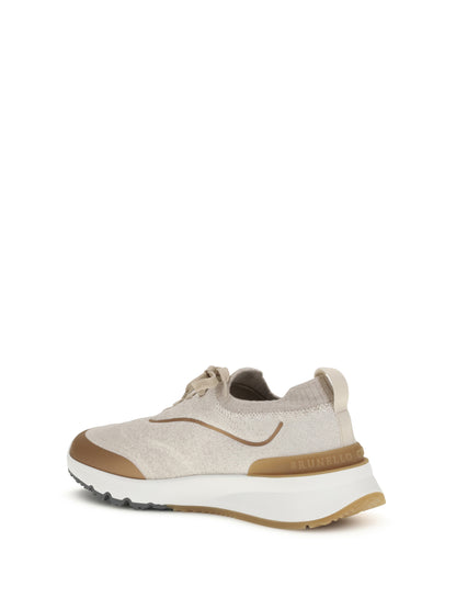 BRUNELLO CUCINELLI Techno cotton knit Sneakers runners