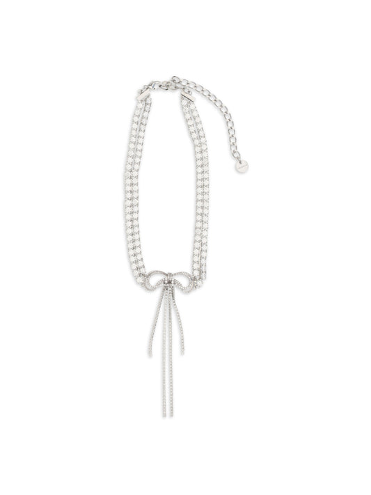 SELF-PORTRAIT Crystal double bow Choker