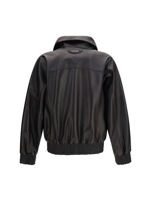Balenciaga High-neck leather Jacket - Black