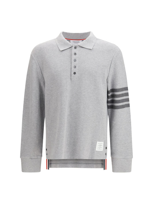 THOM BROWNE Piqué long-sleeve Polo