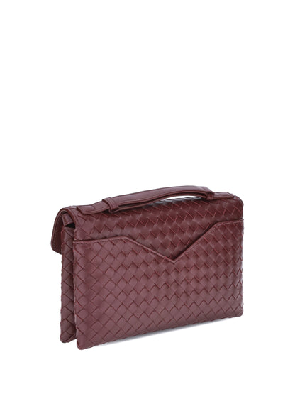 Bottega Veneta Knot Lock Shoulder Bag - Barolo-M Brass