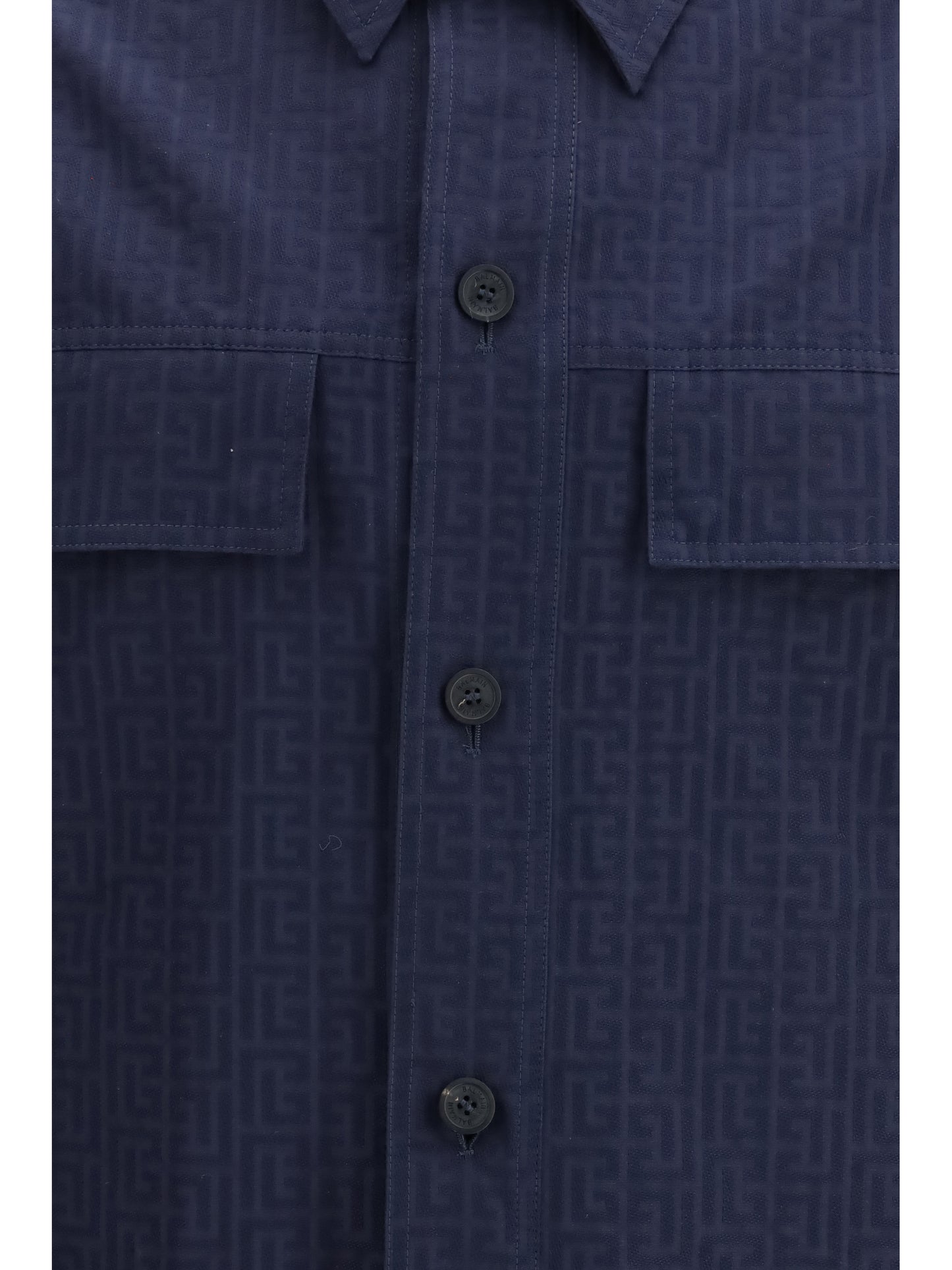 BALMAIN Cotton monogram jacquard Overshirt