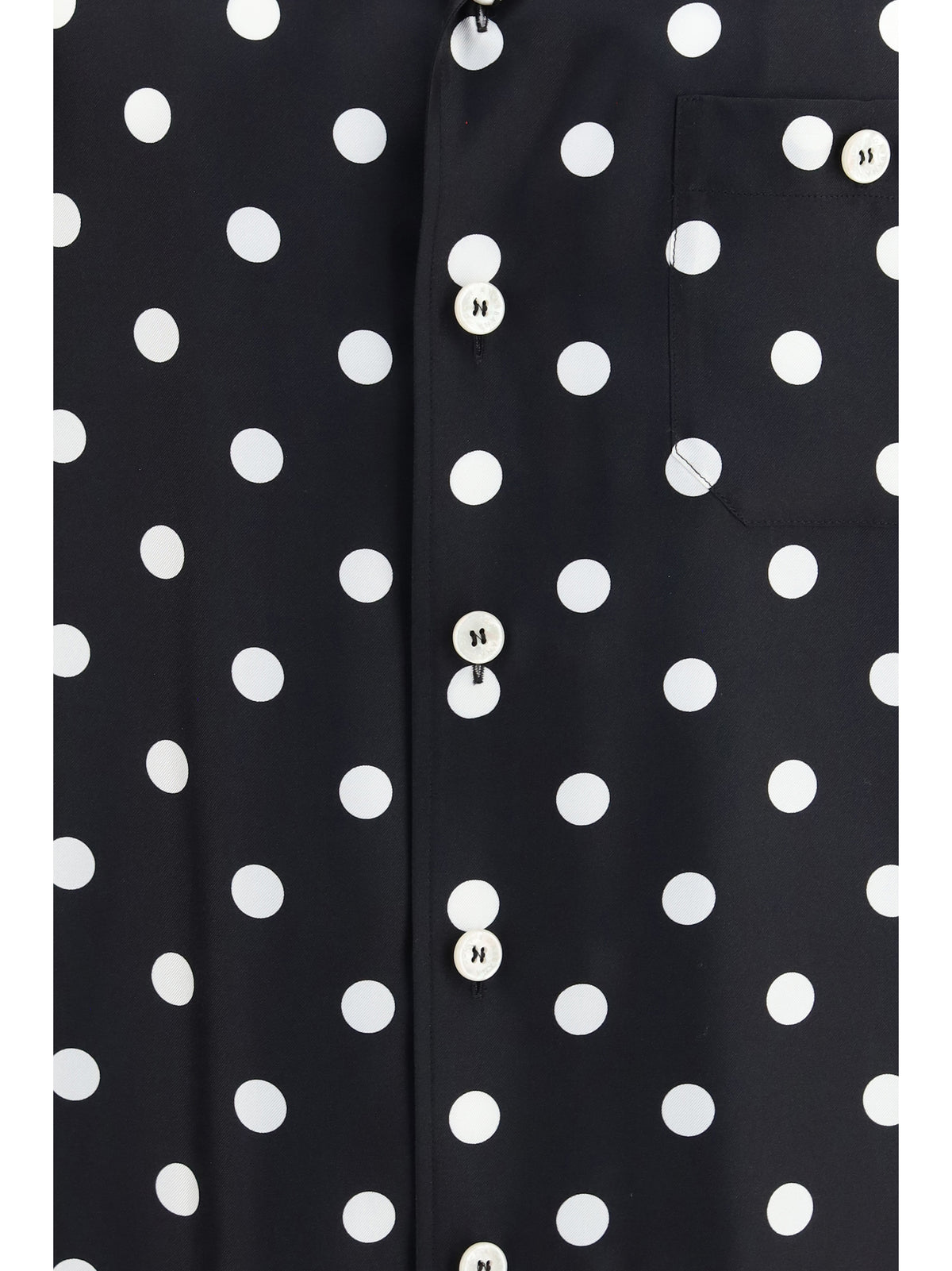 Dolce & Gabbana Polka dot silk twill Shirt - Pois Grande F.Nero